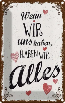 Produktbild von vianmo Blechschild 30x20 cm Wenn wir uns haben, haben alles Spruch Zitat
