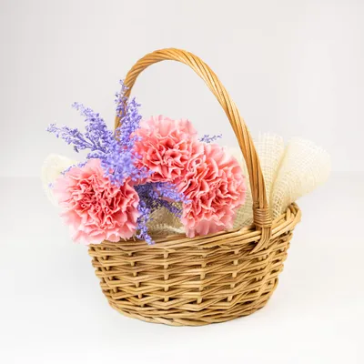 Productafbeelding van Creative Home Kleine Paasmandje Rieten Mand, 22 x 22 x 26 cm, Bruin