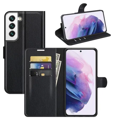 Image de Étui König Design compatible avec le Samsung Galaxy S22 Plus 5G - Étui en similicuir pour téléphone portable - Noir