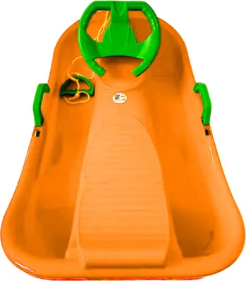 Produktbild von Aga Kinder Schlitten DS491 Gelb, Hochwertige lenkbare Schlitten, Lenksystem aus kälte- und lichtbeständigem Kunststoff Winterspaß im Schnee