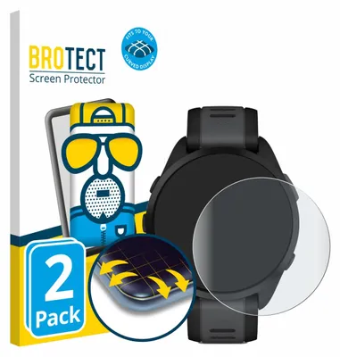 Produktbild von 2x BROTECT Fullscreen Schutzfolie für Garmin Forerunner 165 Music Displayschutz Folie Fullcover Matt Entspiegelungsfolie