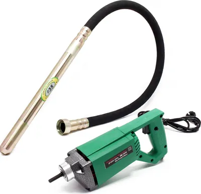 Produktbild von Wiltec Elektro Einhand Betonrüttler 580 W, Betonverdichter mit Ø 35 mm Rüttelflasche mit 150 cm Schlauchlänge, Flaschenrüttler mit flexibler Welle