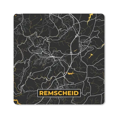 Produktbild von MuchoWow® Mauspad Mousepad Remscheid - Stadtplan - Karte - Deutschland - Gold 20x20 cm - Mousepads - Maus Mat - Pad - Mausunterlage - Desk Mat - Bureauartikeln