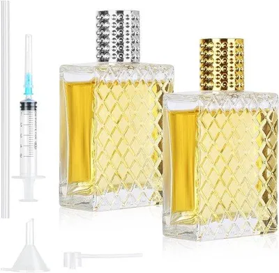Image de Flacon de parfum de voyage 100 ml avec entonnoir et vaporisateur, en verre cristal