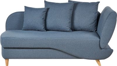 BELIANI Chaiselongue Rechtsseitig Dunkelblau Leinenoptik mit Bettkasten Dekokissen Modern Récamiere Liegesofa Sitzmöbel Wohnzimmer Jugendzimmer