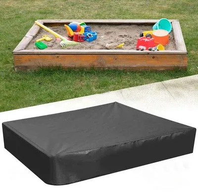 Obrázek produktu pro Ibenzoa® Kryt na pískoviště, 120 x 120 cm – vodotěsný a odolný proti roztržení, vyrobený z tkaniny Oxford, černý polyesterový obal, s tkanicí