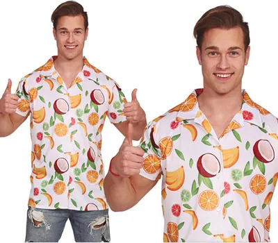 Produktbild von Guirca Hawaiihemd Mit Früchten Herrenkostüm L L