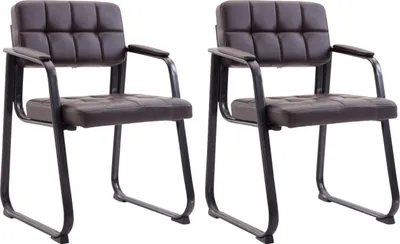 Produktbild von CLP 2er Set Besucherstühle Canada B Kunstleder mit Armlehne braun