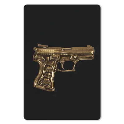 Produktbild von MuchoWow® Mauspad Mousepad Pistole - Schwarz - Gold 40x60 cm - Mousepads - Maus Mat - Pad - Mausunterlage - Schreibtisch Accesoire