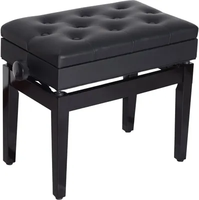 Produktbild von HOMCOM Taboret do pianina Ława do pianina Taboret do makijażu Taboret z miejscem do przechowywania z regulacją wysokości 54,5 x 33 x 48-58 cm