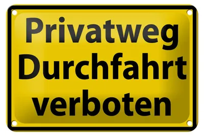 Produktbild von Blechschild Warnschild 18x12cm Privatweg Durchfahrt verboten