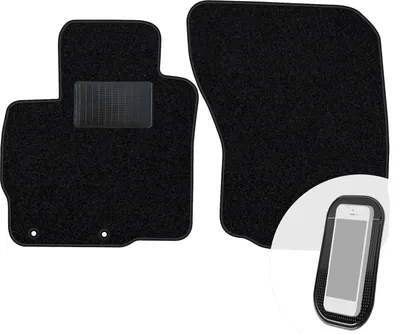 Produktbild von moto-MOLTICO Vorne Fußmatten Auto Velours Autoteppiche Schwarz Automatten Set 2-teilig passend für Mitsubishi Outlander III 2012-2022