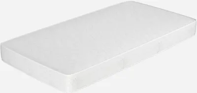 A white mattress is shown on a plain white background.