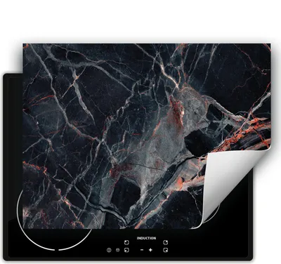 Produktbild von DarHaus Herdabdeckplatte 70x52 cm Anti Rutsch Matte Aufrollbar, rot - Marmor
