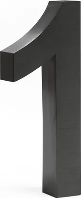 Obrázek produktu pro Wiltec domovní číslo 1 antracitové domovní číslo z nerezové oceli v moderním 3D designu, výška 20 cm, písmo Arial, odolné proti korozi a povětrnostním vlivům, s montážním materiálem