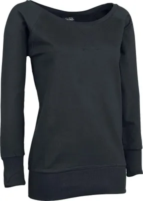 Produktbild von Urban Classics Sweatshirt Damen Ladies Wideneck Crewneck schwarz 4XL