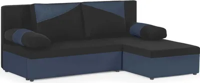 Produktbild von Ecksofa Polo mit Schlaffunktion - Schwarz/Grün