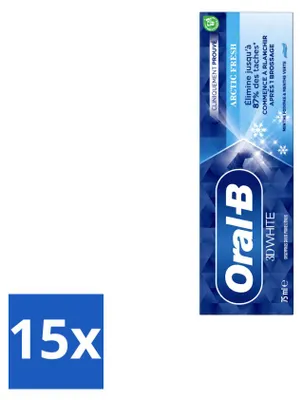 Productafbeelding van 15 x Oral-B 3D White Arctic Fresh tandpasta - 75 ml - Voordeelverpakking - 15 stuks