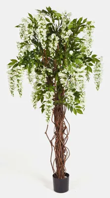 Produktbild von artplants.de Deko Goldregenbaum weiß, 975 Blätter, 35 Blüten, 180cm - Kunstbaum - Künstliche Blumen