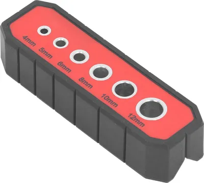 Image de Handheld Drill Guide Drilling Jig 90 Degree Non Slip V Type with 6 Steel Bushings for Flat Angled Round Surfaces