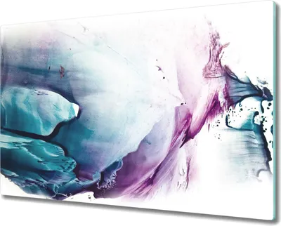 Produktbild von Glas-Herdabdeckplatte Glaskeramikkochfeld-Abdeckung Spritzschutz - 80x52 cm - Farbflecken Aquarell