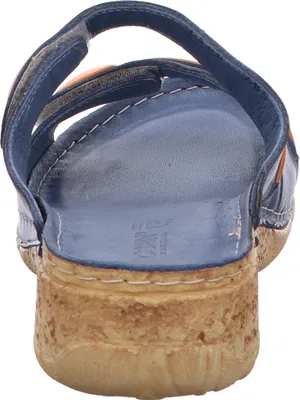 Produktbild von Gemini Damen Pantolette Klettverschluss Keilabsatz Korkoptik 336000-02, Größe:42 EU, Farbe:Blau