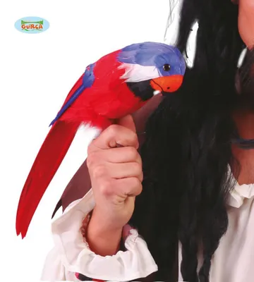 Immagine prodotto di Pappagallo pirata carnevale accessorio colorato 40 CM