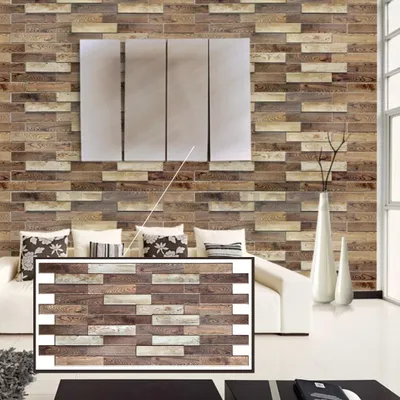 Produktbild von 3D-Wandpaneele PVC | Holzoptik | Altes Parkett - 1 Platte - 0.5 m² | Für Wohnzimmer, Küche & Bad | Einfache DIY-Montage