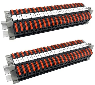 Obrázek produktu pro Svorka na DIN lištu – 40 kusů – pro kabely 0,08–4 mm²