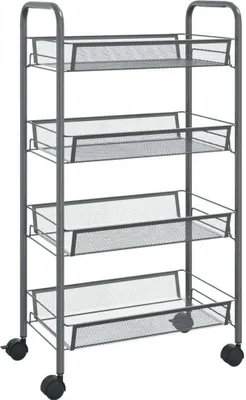 Obrázek produktu pro vidaXL Kuchyňský vozík 4 police šedý 46x26x85 cm železo