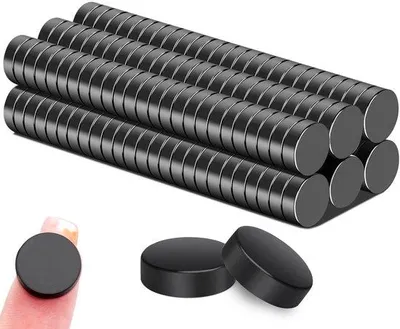 Produktbild von 150 Stück kleine runde magneten, 10 x 3 mm, extra stark, schwarze magneten für Tafel, Kühlschrank und Whiteboard.