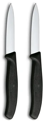 Imagen del producto de Victorinox, juego de 2 cuchillos peladores de cocina, color negro, 8 cm