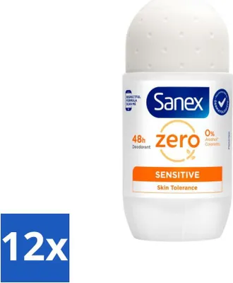 Produktbild von Sanex Deodorant Roller Zero% Empfindliche Haut 50 ml - Vorteilspack - 12 Stücke