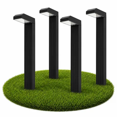 Produktbild von MasterLED Solar-Pollerleuchte Slim 3CCT 25lm IP54 53cm Schwarz Lichtsensor 4er- Set