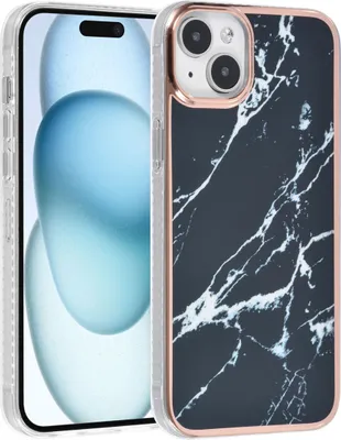 Produktbild von UNIQ Accessory iPhone 15 & 14 Plus TPU Back Cover - Marble Black