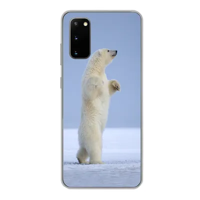 Produktbild von MuchoWow® Handyhülle Schutzhülle Hülle für Samsung Galaxy S20 Eisbär - Lustig - Schnee - Kinder - Jungen - Mädchen - Kind Silikon Softcase Handy Hülle - Bild