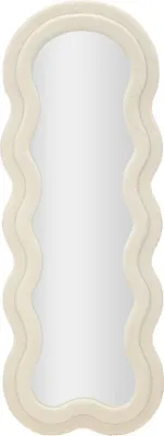 Obrázok produktu pre Krémové nástenné zrkadlo z buklé 60x4x160 cm