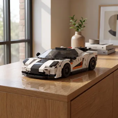Produktbild von BlockBuddie™ ONE:1 inspirierter Supersportwagen Klemmbaustein Set 343 Teile MOC Modellbausatz DIY Geschenk für Erwachsene, KI-generiertes Bild