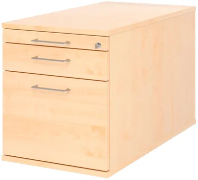Produktbild von Rollcontainer abschließbar BxTxH 428x800x512 mm 1 x  Utensilienfach, 1 x Schublade, 1 x HR-Auszug, ahorn
