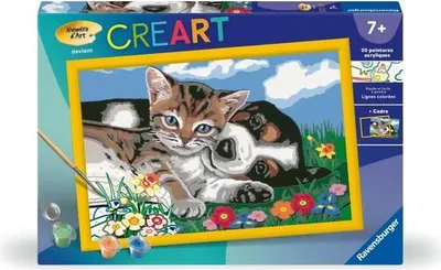 Produktbild von CreArt Kids Malen nach Zahlen, Eine schöne Freundschaft, 31x21cm, Kreativset für Kinder ab 7 Jahren