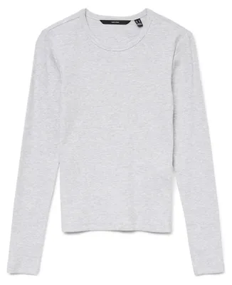Productafbeelding van Vero Moda VMCHLOE T-shirt, artikelnummer 10306897, maat M, tricot, voor volwassenen, dames, grijs, maat M, ronde hals