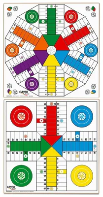 Produktbild von Ludo-Brettspiel Parcheesi Spielbrett - 40 x 40 cm - Aus Holz - Für 4 bis 6 Spieler
