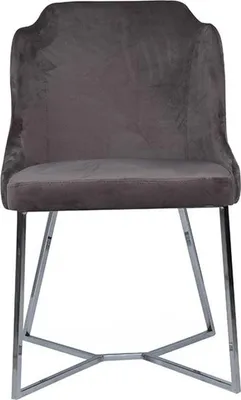 Produktbild von Grauer Stuhl Metallrahmen Esszimmer Stühle Luxus Lehnstuhl Einsitzer