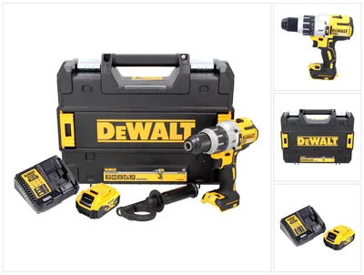Image de DeWalt DCD 996 P1 18 V Brushless Li-Ion Perceuse-visseuse à percussion sans fil avec boîtier TSTAK + 1x Batterie DCB 184 5,0 Ah + Chargeur DCB 115