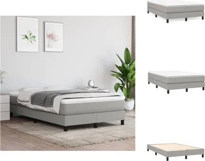 Zdjęcie produktu dla vidaXL Łóżko z materacem sprężynowym jasnoszare 120x200 cm - Łóżka i ramy łóżek