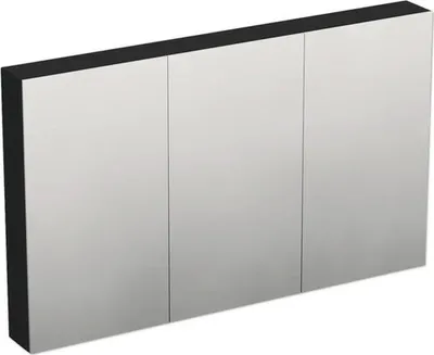 Produktbild von Jungborn Spiegelschrank TRENTA 120 x 14,4 x 72 cm schwarz zu U129 matt 3-türig IP 44
