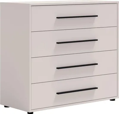 Produktbild von Modena K4SZ Kommode 100 cm – moderne Kommode mit 4 großen Schubladen, funktionaler Stauraumschrank für Wohnzimmer, Schlafzimmer, Jugendzimmer und Büro (Kaschmir)