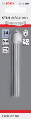Zdjęcie produktu dla Bosch 2 608 587 167, Wiertarka, Pogłębiacz wiertła, 1,4 cm, 90 mm, Ceramika, Dachówka, Trzpień cylindryczny