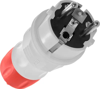Zdjęcie produktu dla Wtyczka prosta 16A 2P+Z 250V IP54 szary-czerwony W-98000