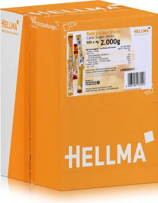 Produktbild von Hellma Rohrzucker-Sticks 2kg - Zucker für die Gastronomie (1er Pack)